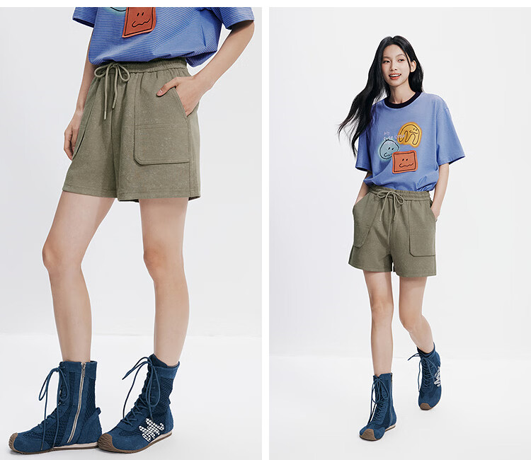 Semir Women's Casual Summer Elastic Waist Loose Knit Straight-Leg Sports Shorts Ins Trend 101325125001 4