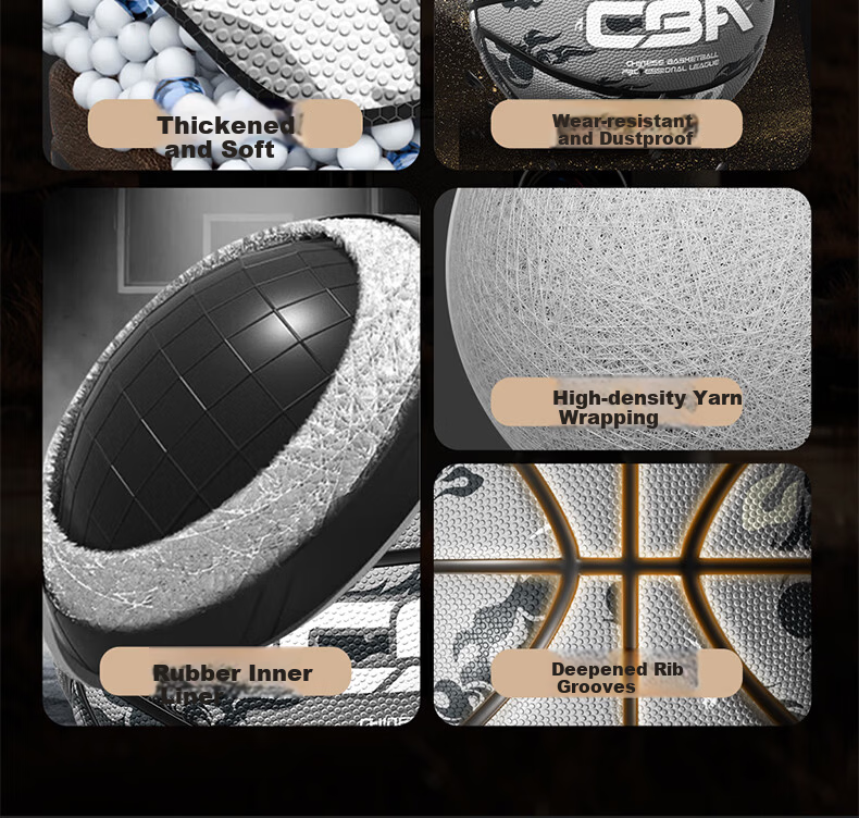 Li-Ning Basketball Adult Professional Outdoor Competition Size 7 for Children Ages 6-18 Junior High School Youth 4