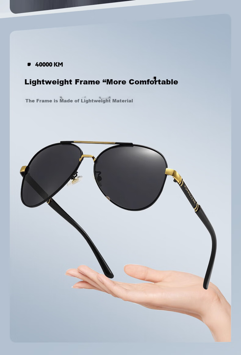 Kousu Pilot Sunglasses for Men Driving Fishing Photochromic Cool Frog Polarized Night Vision Driving Glasses 3