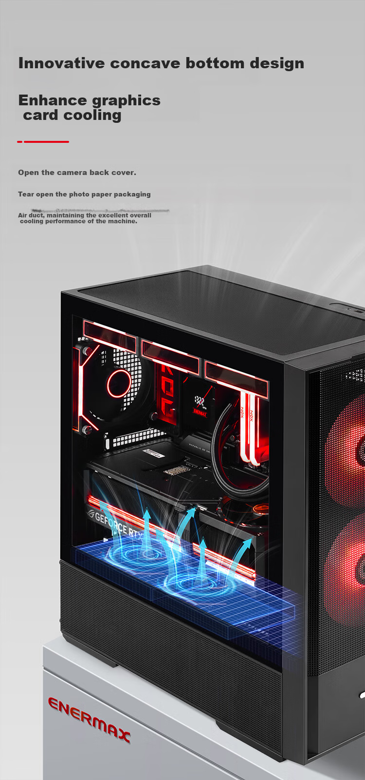 Enermax Desktop Computer Case Fengyu K1 Black Dual Airflow / Standard 2 x 14CM Fans / Standard GPU Support Bracket / Cable Management / ATX Motherboard Support 5