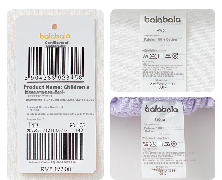 Balabala Kids Pajama Set Boys Girls Homewear Toddler Children Air Conditioning Clothes Summer 209225171202 24