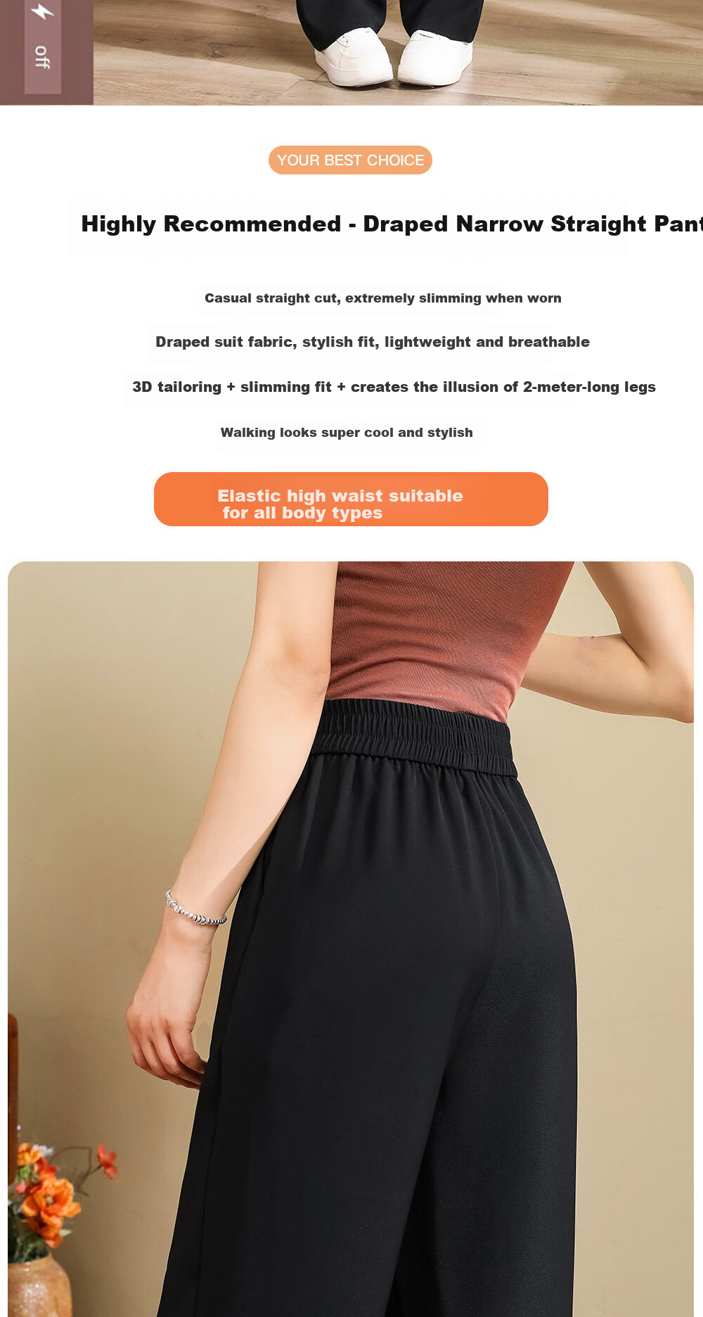 LangSha Ice Silk Suit Pants for Women, Summer New Casual Trousers, Slimming Wide-Leg Pants for Petite Figures, Draping Straight-Leg Pants for Commuting 2