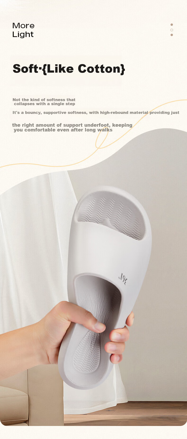 361° Feiyu SE Unisex Silent Thin Sole EVA Indoor Slippers Lightweight Soft Non-Slip Sandals 8