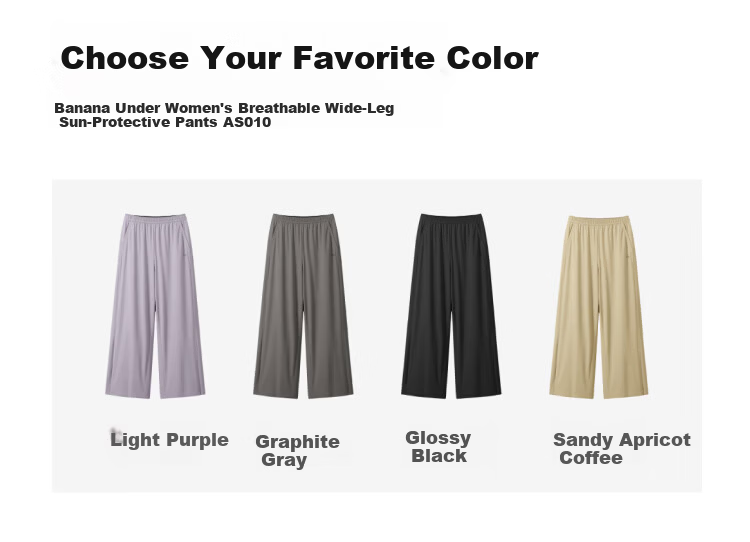 Beneunder Women's Wide-Leg Sports Pants Breathable Quick-Dry Sun-Protective Loose Fit AS010 25
