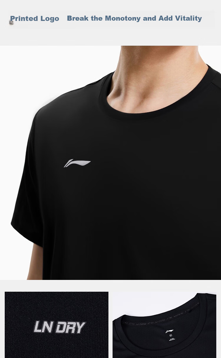 LI-NING Men's Summer Lightweight Breathable Fashion Casual Short Sleeve Sports T-Shirt Comfortable Tee Top 7