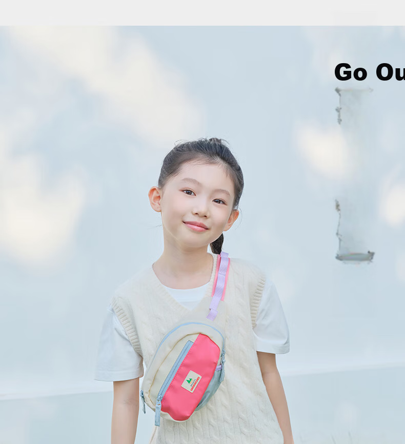 SHUKIKU Ledudu Kids Casual Colorblock Crossbody Bag Outdoor Travel Sports Chest Waist Bag Vanilla Lemon One Size 27