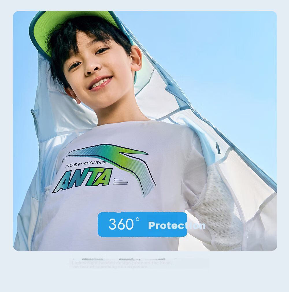Anta Kids Sun Protection Jacket Boys UPF50+ Summer 2026 Girls Breathable Lightweight Jacket A72627602 10