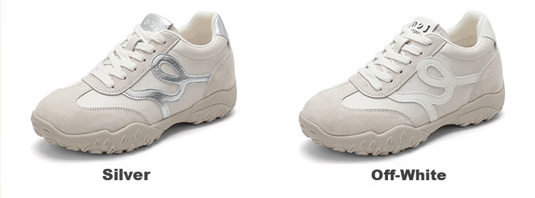 Zhuoshini 7cm Height Increasing German Training Shoes Women Breathable Casual Sneakers Sports Shoes Stylish Versatile Silver Size 38 2