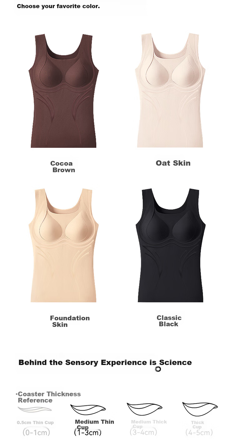 GRACEWELL Seamless Thermal Vest for Women with Built-in Chest Pad, Autumn and Winter Lifting and Gathering Thermal Underwear Base Layer 12
