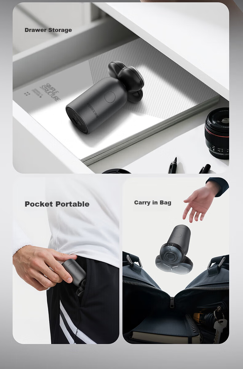 FLYCO Borui Series Electric Shaver Men's Portable Rotary Waterproof Fast Charging Digital Display Gift for Husband Boyfriend P16 5