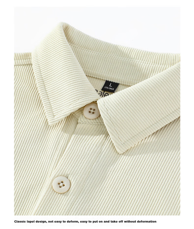Baleno Men's Long Sleeve Shirt Spring Commuter Versatile Premium Loose Casual Corduroy Business Shirt 8