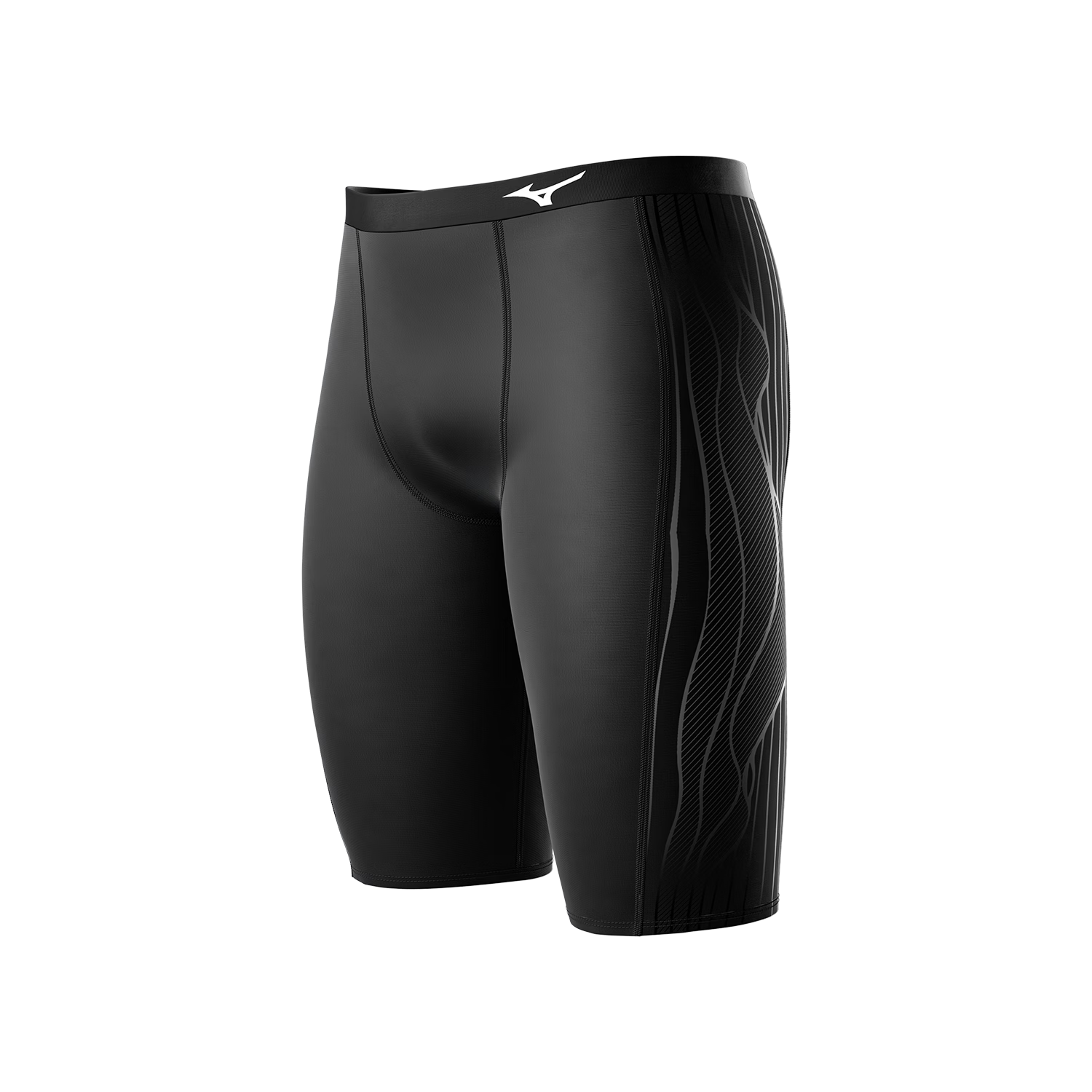 MIZUNO Men's Long Swim Shorts, Professional Training Quick-Dry Anti-Embarrassment Large Size Swimming Goggles Set BC105 Black 3XL