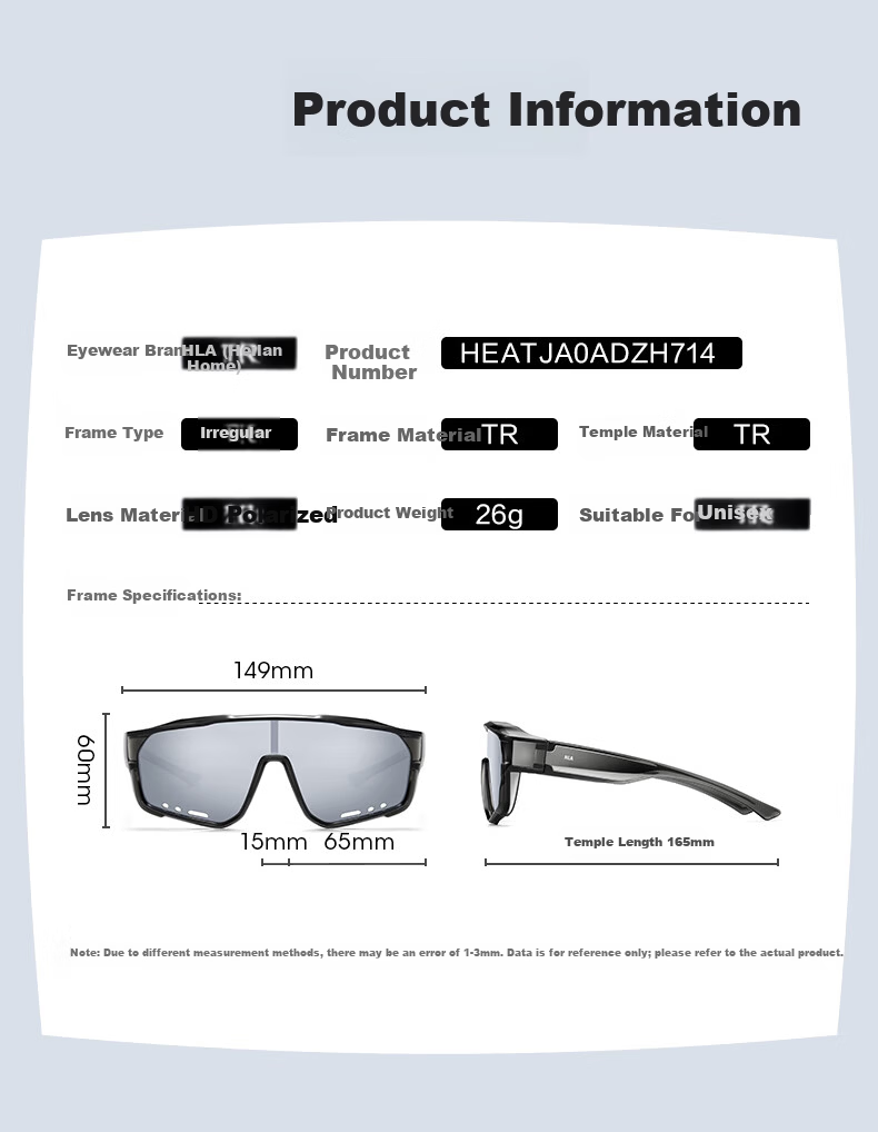 HLA Polarized Prescription Clip-On Sunglasses for Men and Women Outdoor Sports Cycling Driving UV Protection 14