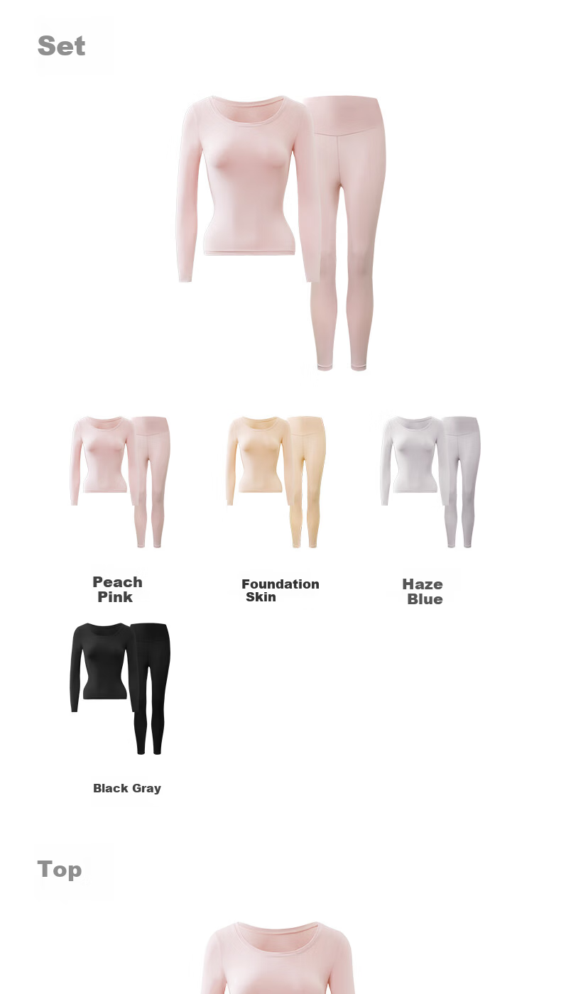 YOUKESHU Women's Thermal Underwear Set Moisturizing Coconut Oil Skin Care Seamless Slim Fit Comfortable Base Layer 15