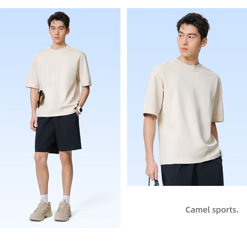 CAMEL Women's Classic Fit Solid Casual Cotton-Feel Short Sleeve Ice Cool Top C26BARLG016 French Brown M 22