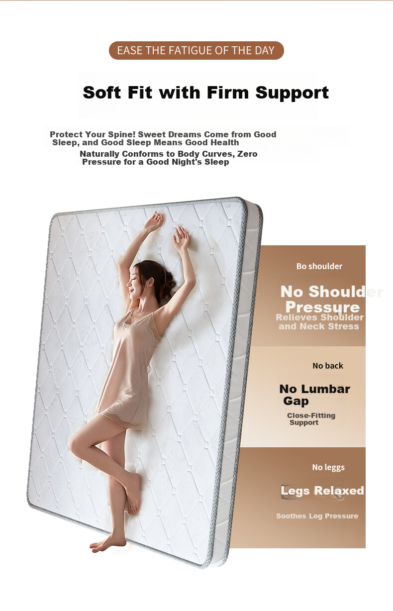 Zhuobo Coconut Palm Mattress Student Dormitory Mattress Firm Palm Mattress Foldable Mattress CD05 Model 90*190cm 7