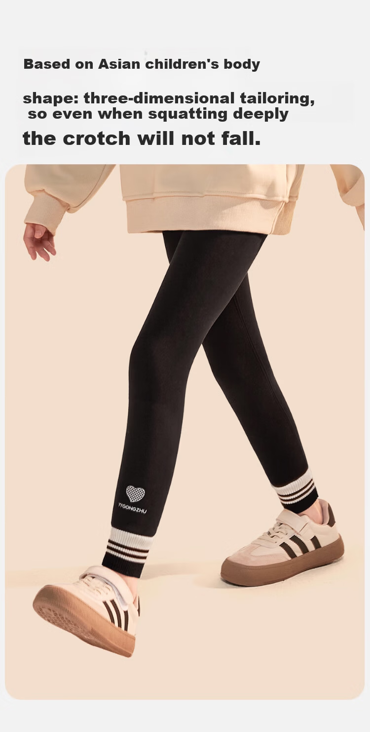 Langsha Children's Leggings Girls Autumn Winter Fleece Thickened Warm Pants 6