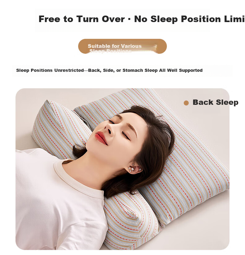 Grace Pure Cotton Triangular Traction Combination Pillow Buckwheat Pillow Cervical Pillow Buckwheat Husk Summer Pillow Neck Comfort Pillow 9