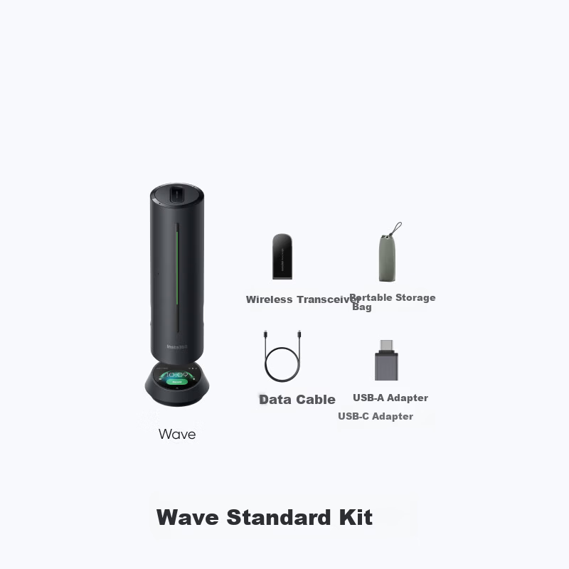 Insta360 Wave AI Omnidirectional Microphone Speaker 360° 5m Pickup Smart Noise Reduction Wireless Bluetooth USB Plug-and-Play Tencent Certified (Recommended by Luo Yonghao)