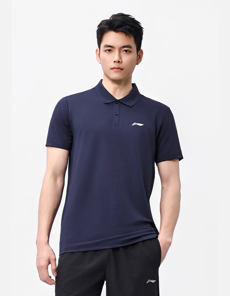 LI-NING Unisex Badminton Short Sleeve Polo Shirt with Turn-down Collar Casual Sports Tee 3XL 7