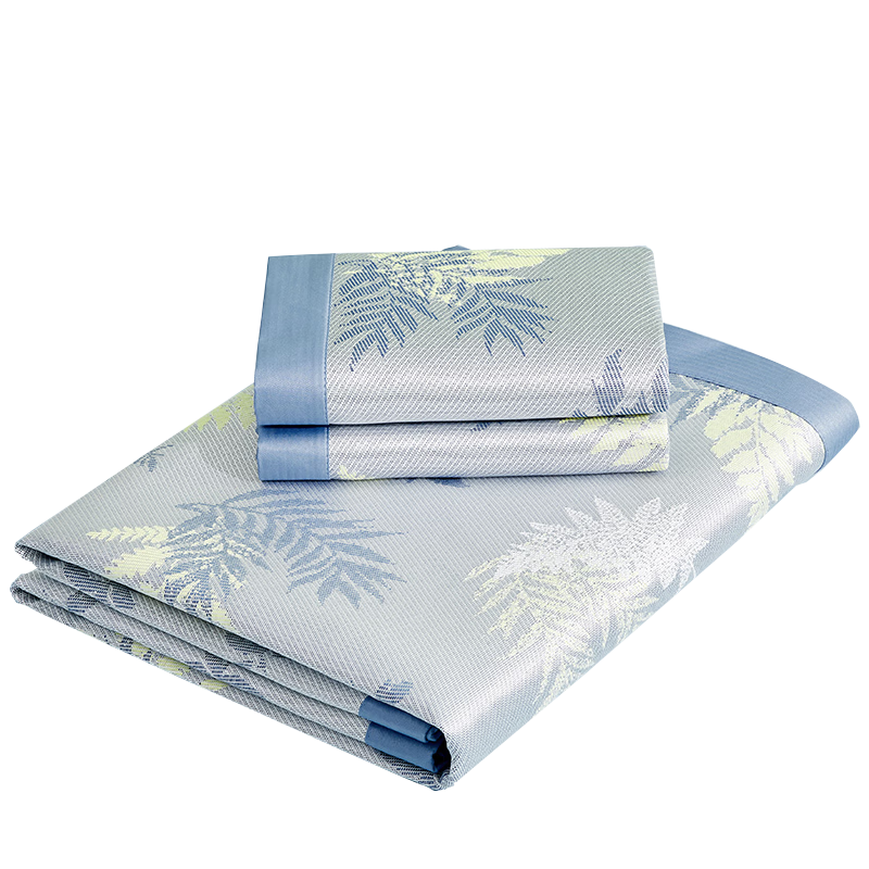Boyang Home Textiles Class A 1100D Ice Silk Three-Piece Antibacterial Soft Cooling Mat Summer Cooling Mat 1.8m Pine Blue
