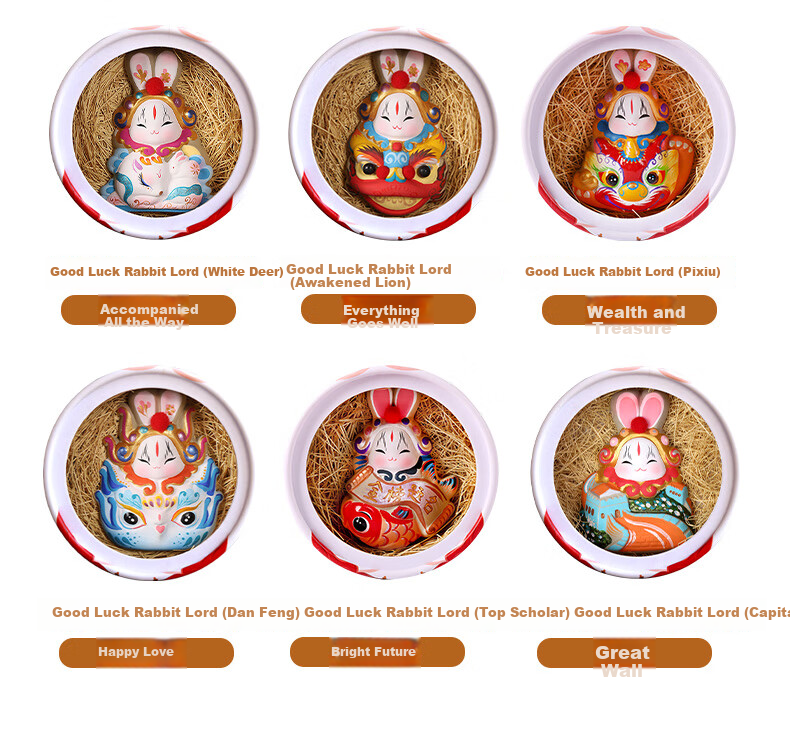 Jitu Workshop Beijing Lucky Rabbit Erye Zodiac Desktop Ornament Office Decoration Souvenir Gift Specialty Handicraft 5