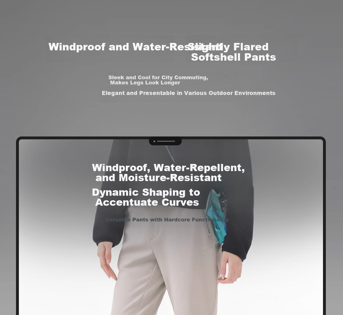 CAMEL Women's Outdoor Softshell Pants Autumn Winter Fleece Lined Warm Anti-Static Water-Repellent Flared Hiking Mountaineering Trousers 9195 1