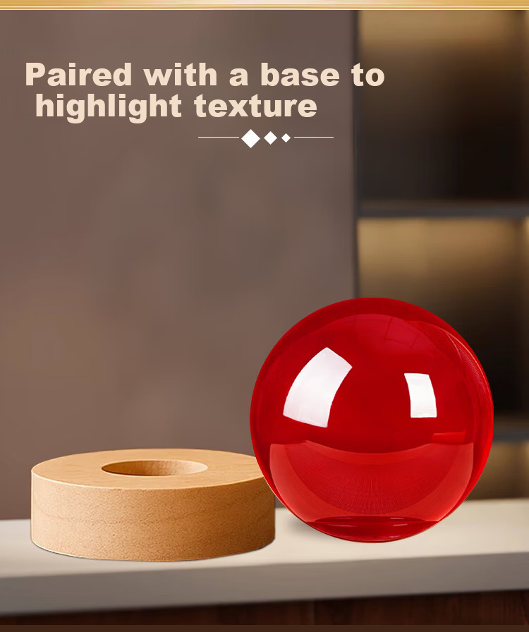 Bin Yue Red Crystal Ball Ornament Lucky Red Crystal Ball Feng Shui Decoration Opening Ceremony Living Room Housewarming Gift 8cm 4
