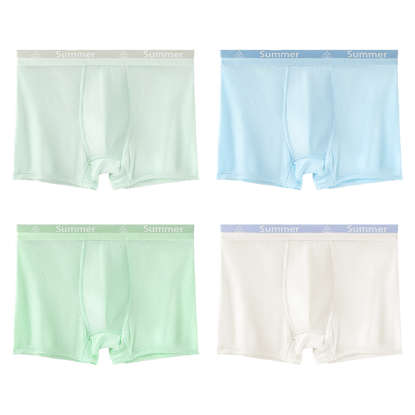 Langsha Youth Underwear for Boys, Ice Silk Thin Breathable Antibacterial Shorts for Summer Developmental Period