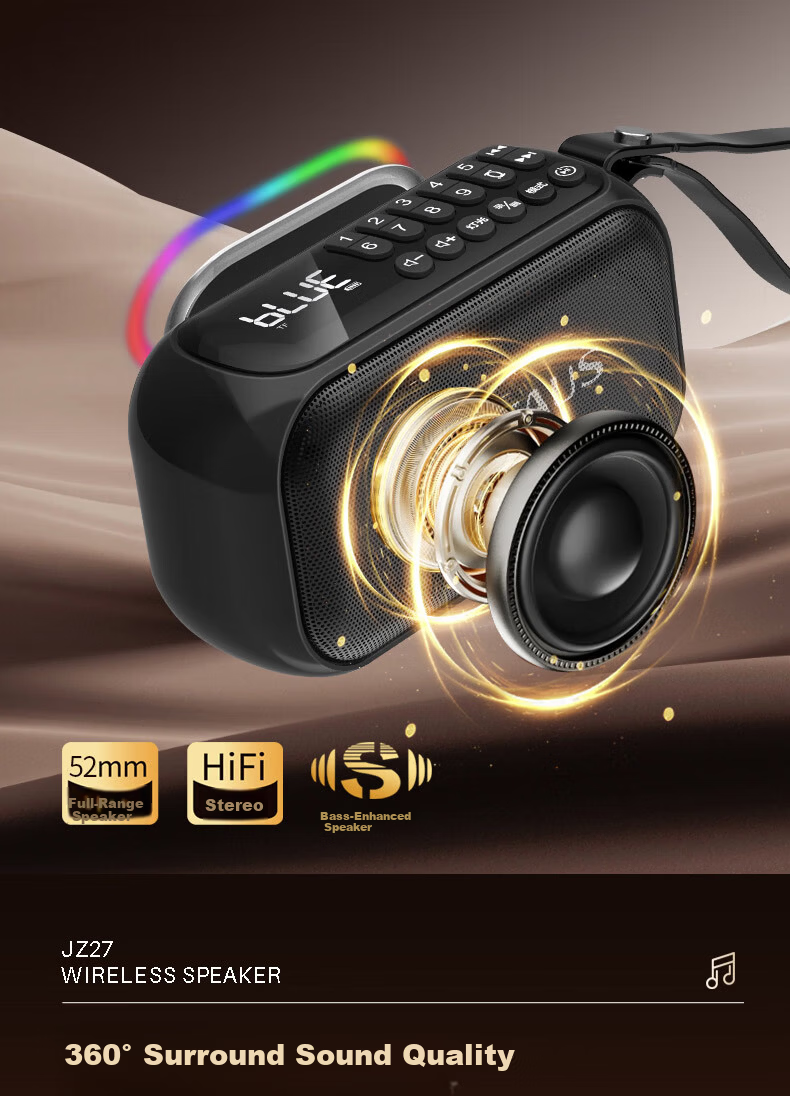 Jinzheng JZ27 2025 New Bluetooth Speaker Portable Outdoor Small Large Volume Square Dance Multifunction Player Card Slot Rechargeable Elderly Music Radio 6