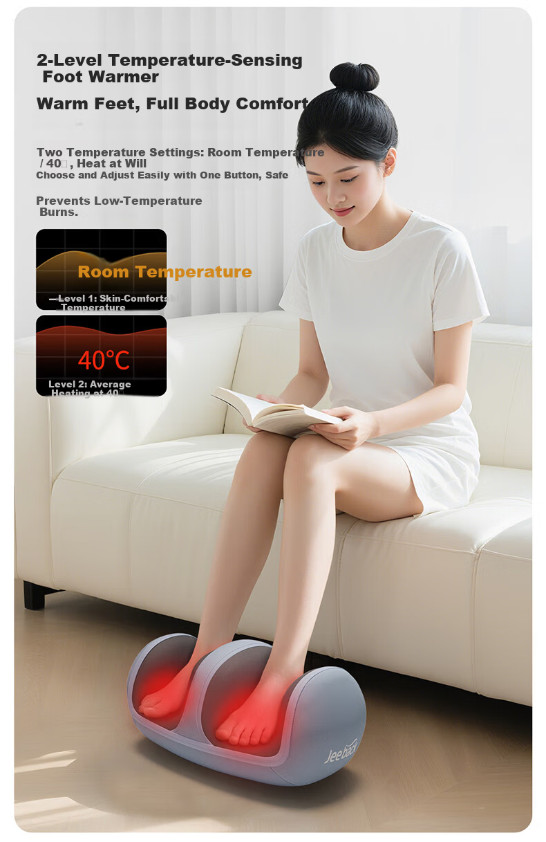 Jeeback Spine Comfort Leg Massager Calf Massager Kneading Heat Foot Therapy Machine Practical Birthday Gift for Parents Elders Boyfriend Girlfriend Students Back to School Season 10