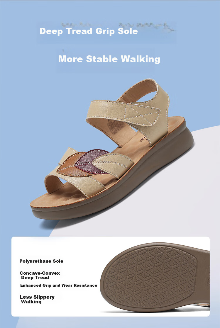 Zulijian Elderly Shoes Summer Women's Outdoor Flat Breathable Sandals Beach Shoes 86115K Black Size 41 6