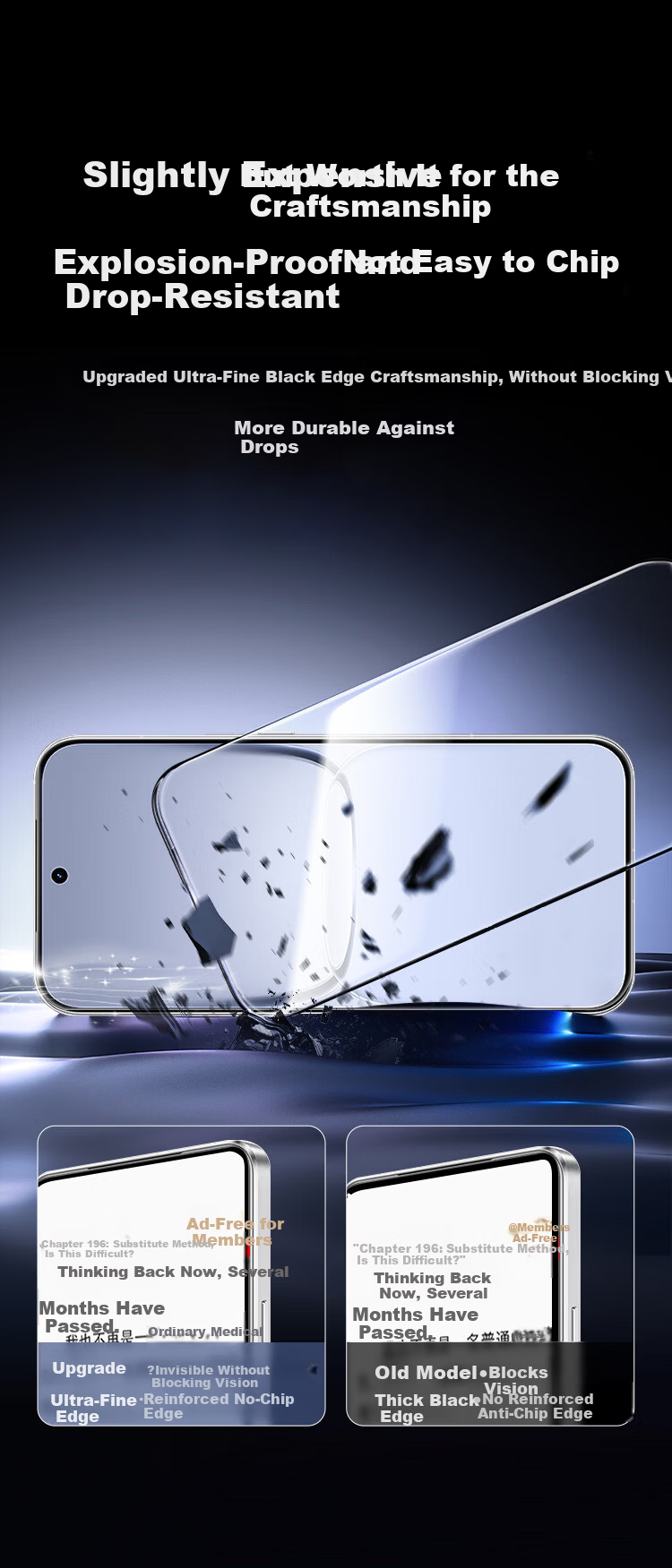 KOOLIFE Upgraded Anti-Chip Edge Tempered Glass Screen Protector for realme Neo8, Ultra-Thin HD Full Coverage Anti-Drop and Anti-Fingerprint Film 3