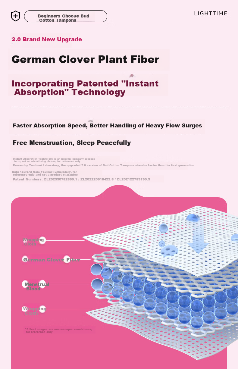Light Time Tampons Super Absorbency 30pcs Long Applicator Swimming Internal Menstrual Sticks Sanitary Pads JD Self-operated 8