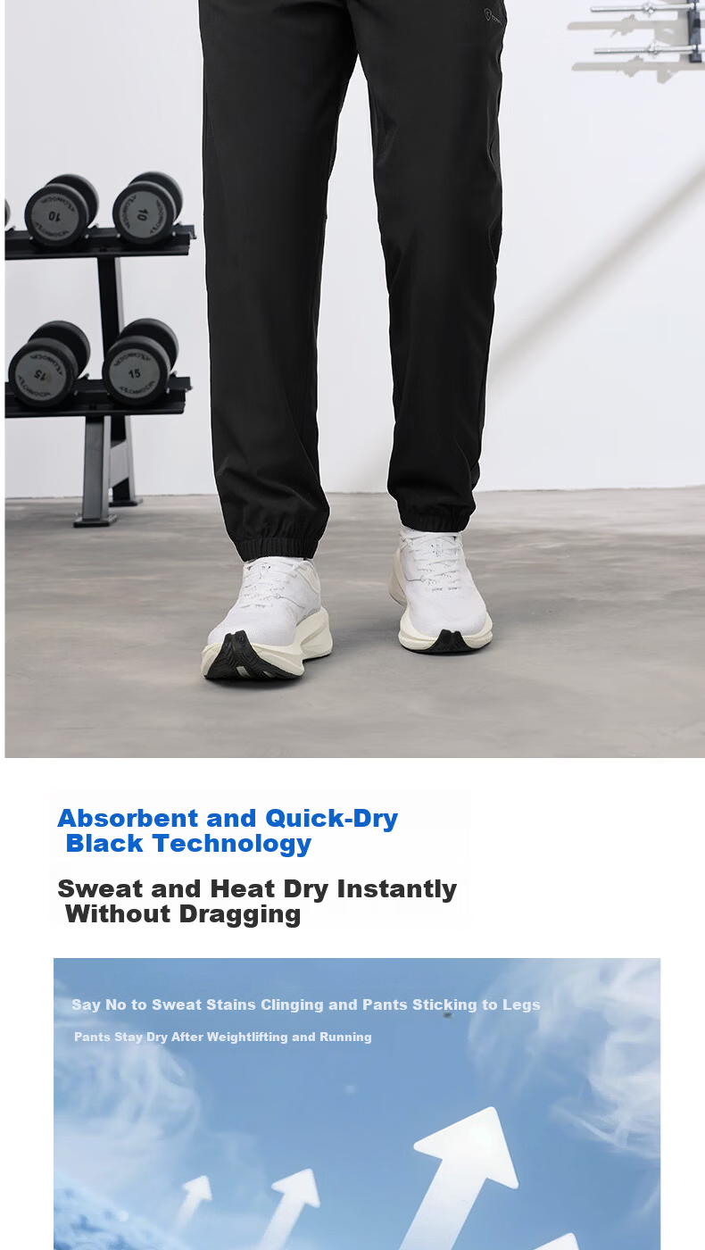 Jordan Men's Lightweight Moisture-Wicking Quick-Dry Summer Jogger Pants with Zipper Ice Silk Casual Trousers 5