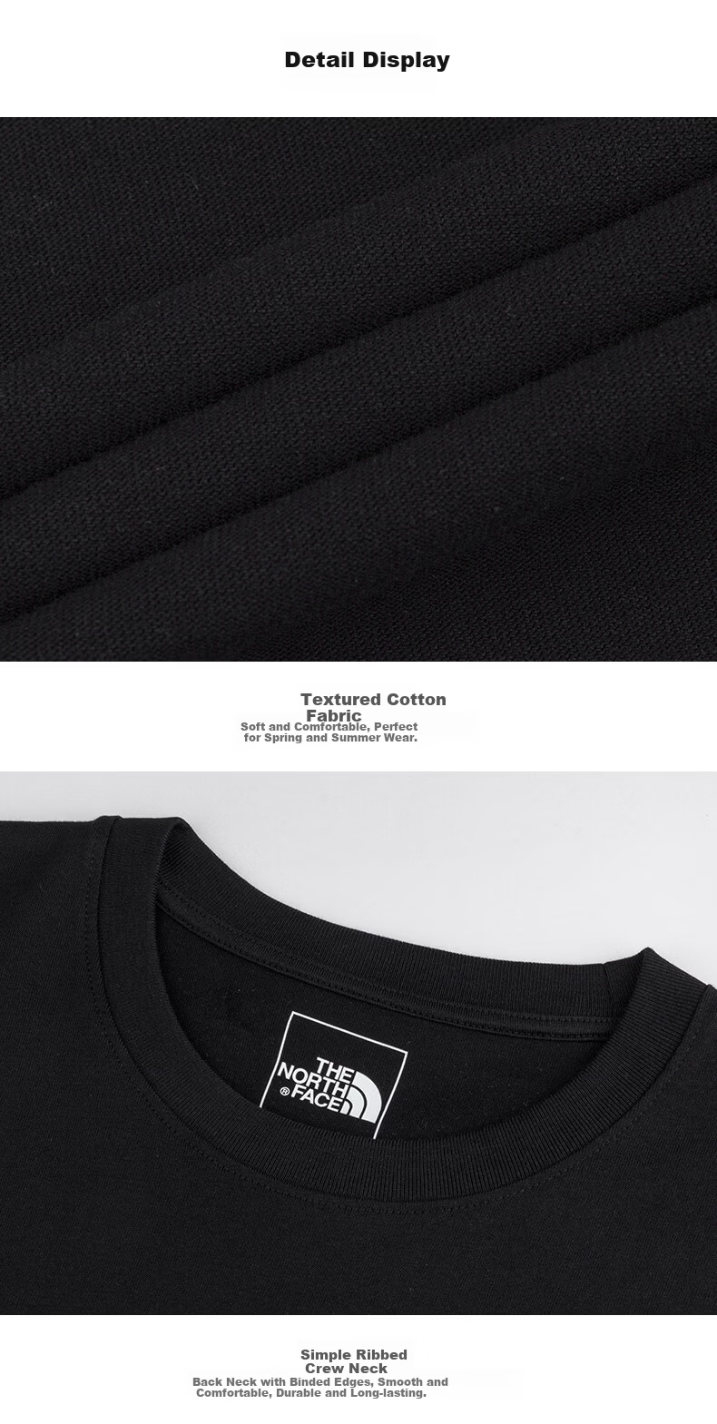 The North Face Unisex Short Sleeve T-Shirt Pure Cotton Sports Breathable Outdoor Summer New 8DBZ Cosmic Black/JK3 XS 2