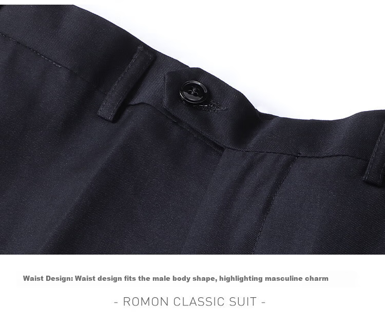 ROMON Men's Business Suit Slim Fit Groom Tuxedo Best Man Wedding Suit 19