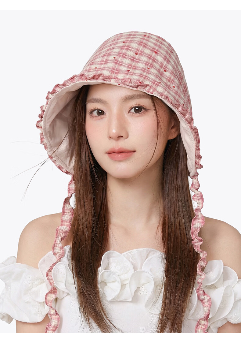 CACUSS Women's Summer Sun Hat Lightweight Bucket Hat Heart Lampshade Hat Age-Reducing Ruffled Sun Hat Honey Yellow 11