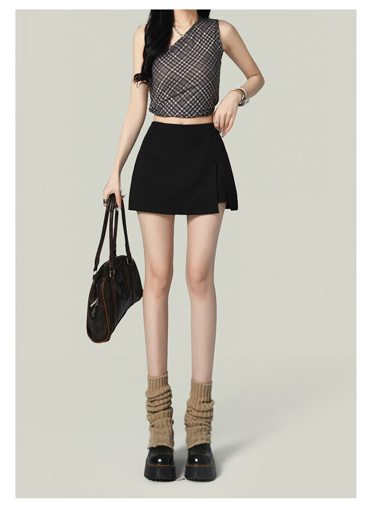 Free Style American A-Line Slit Blazer Skirt for Women 2026 Summer New Retro High Waist Anti-Exposure Bodycon Mini Skirt 17