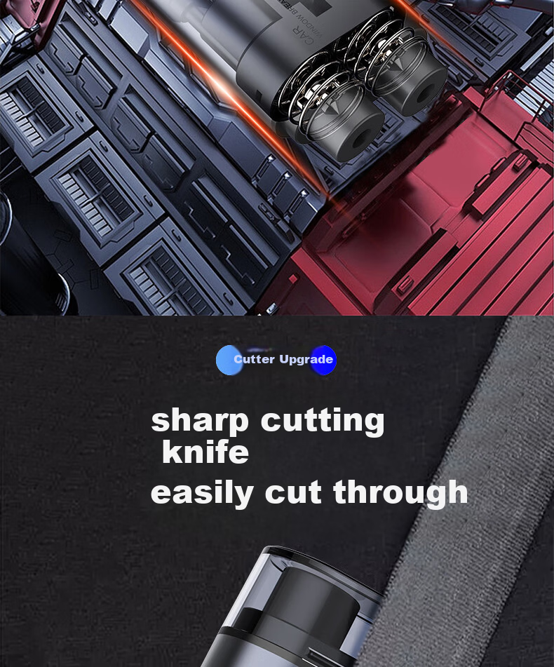 YOMO Car Safety Hammer with Test Glass - Multi-Function Dual Tungsten Steel Emergency Escape Tool P2 4