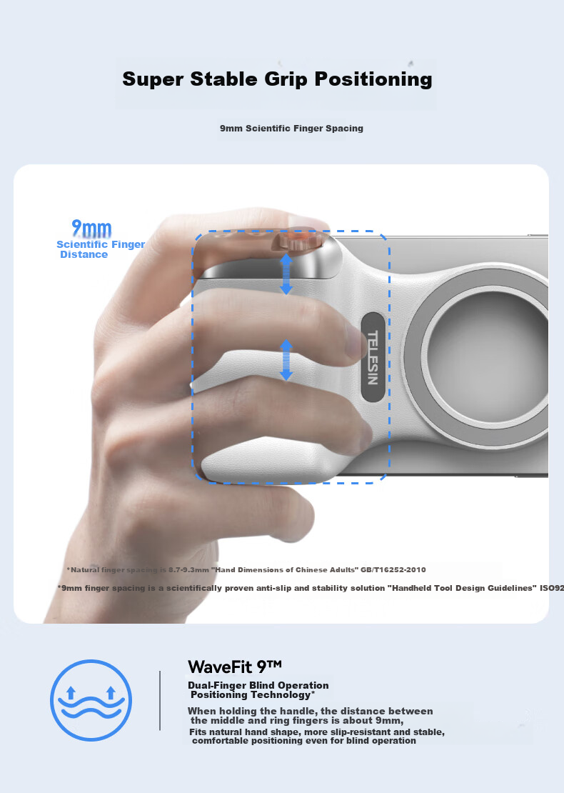 TELESIN Mobile Photography Handle Master Imaging Handle Magnetic Phone Stabilizer Handheld Camera Grip Compatible with Apple Huawei Xiaomi Bluetooth Infinite Zoom Anti-Shake Assistant 8