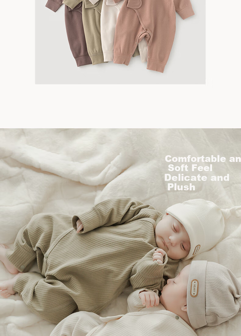 Guaiqi Bear [Light Warm Fleece] Baby Clothes 0-6 Months Spring and Autumn Newborn One-piece Suit Full Moon Hundred Days Baby Pajamas 8