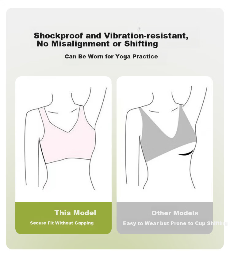 Modal 2-Pack Seamless Wireless Bra with Fixed Latex Cups, Tank Top Style, Push-Up Sports Bra in Nude Pink 4