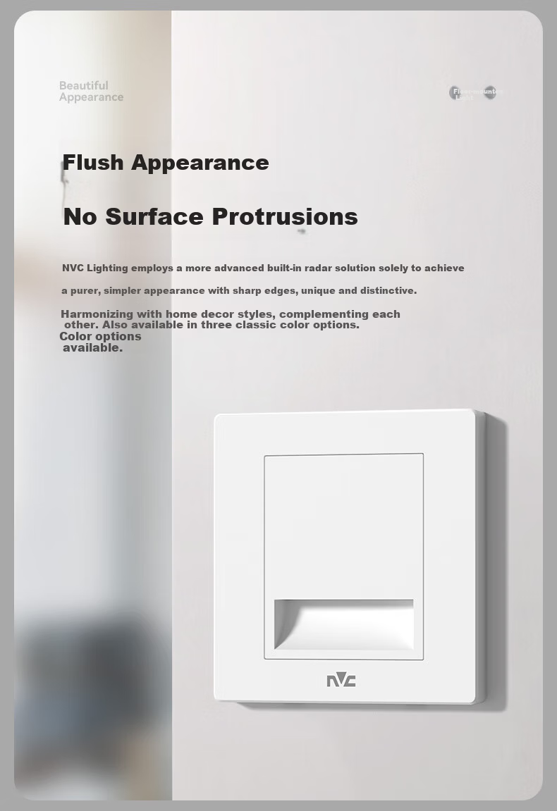 NVC Radar Sensor Smart Footlight Night Light 86 Embedded Corridor Passageway Silver Gray 8