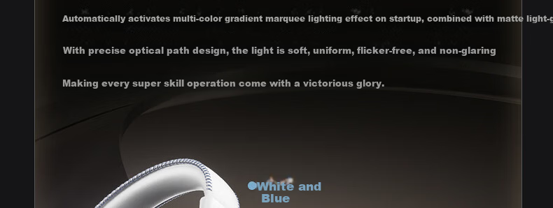 IKF V11 Pro 2.0 Four-Mode Wireless Gaming Headset Over-Ear Bluetooth 2.4G FPS 7.1 Surround Sound Delta Driver White Blue 52