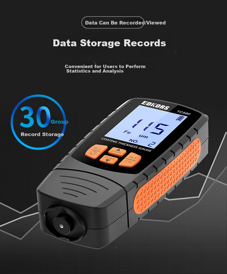 EDKORS Coating Thickness Gauge High-Precision Used Car Paint Thickness Meter Galvanized Layer Thickness Tester 9