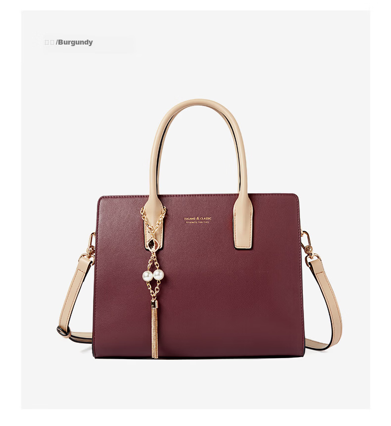 TUCANO Women's Handbag, 2026 New Cowhide Leather Tote Bag, Light Luxury Kelly Bag, Ladies' Shoulder Crossbody Bag, Birthday 520 Gift 17
