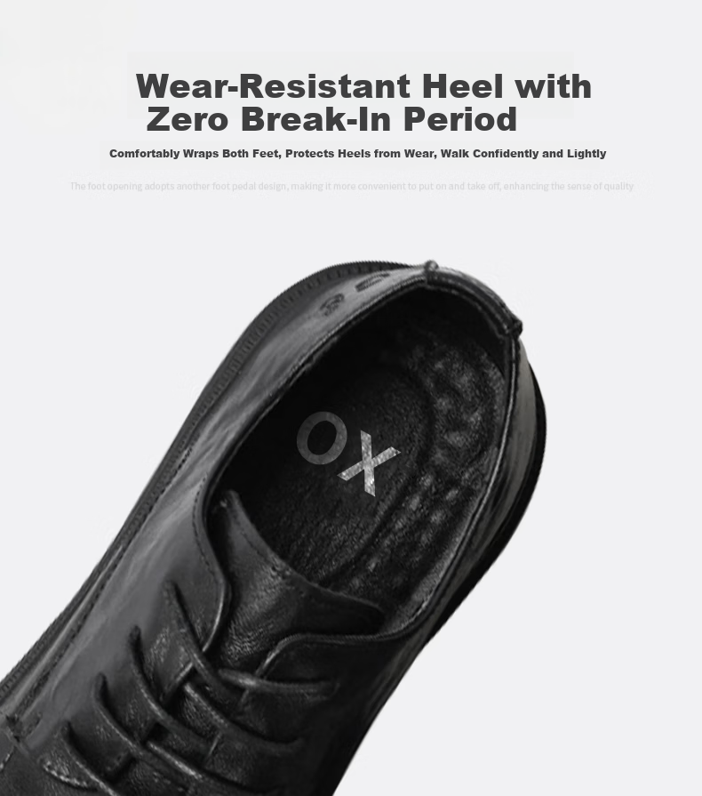 Jingzhenlianggong Men's Genuine Leather Dress Shoes 2026 Spring Business Lace-up Derby Black Size 40 9