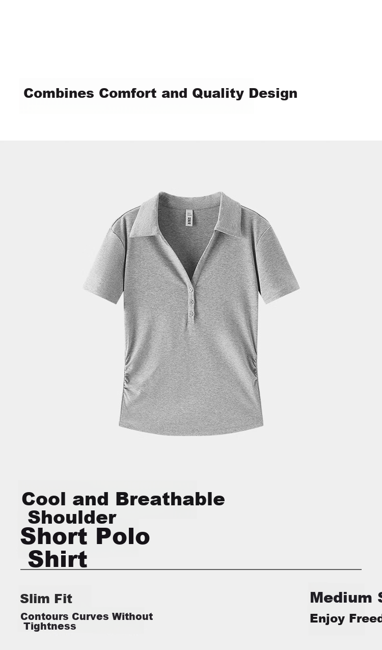 Semir Women's Summer Short Pleated Slim Fit Polo Shirt 2026 Cool Shoulder Top 109326115007 4