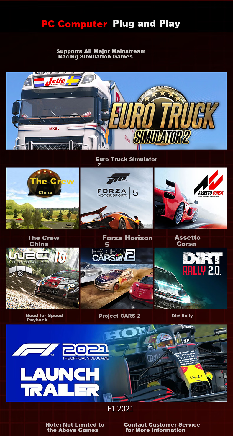 KETENG 900-Degree PC Racing Wheel Simulator for Euro Truck Simulator 2, American Truck Simulator, Forza Horizon 5, Dirt, Assetto Corsa Gaming Simulator 4